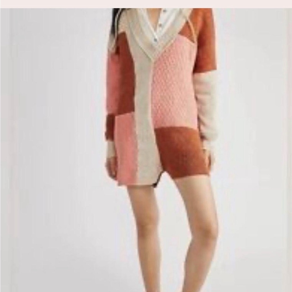 Colorblock Knit Sweater Dress
